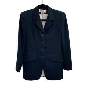 Vintage Dark Navy Wool Blazer By Jones New York Size 4 Petite